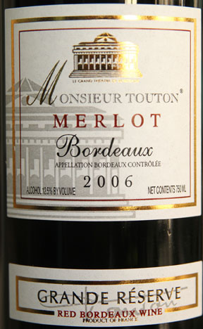 Monsieur Touton Merlot Bordeaux